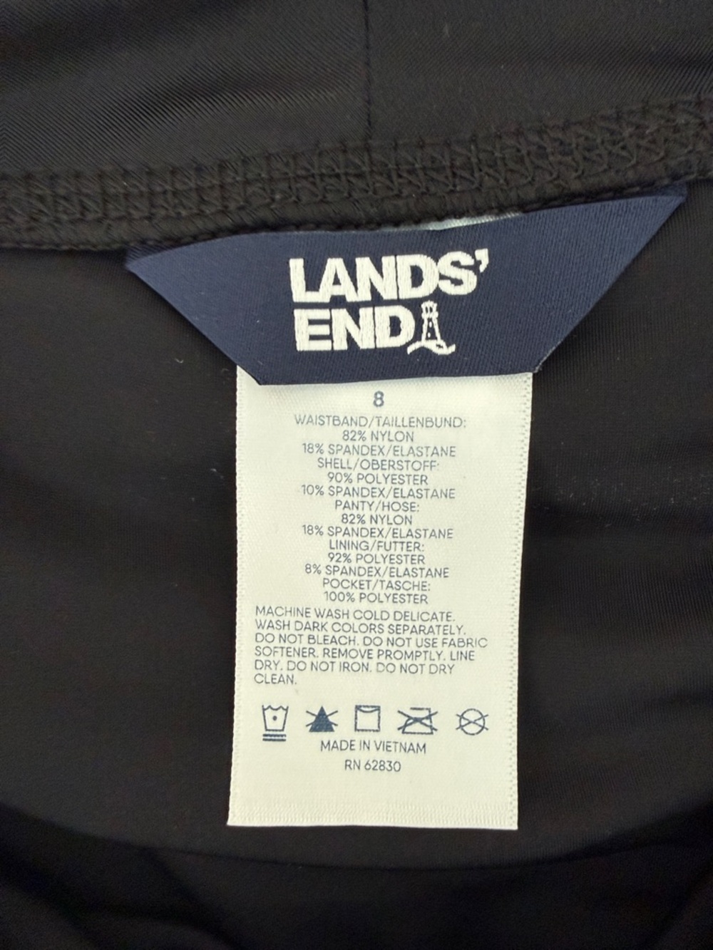 Land’s End Women’s Black Lined Swim Shorts